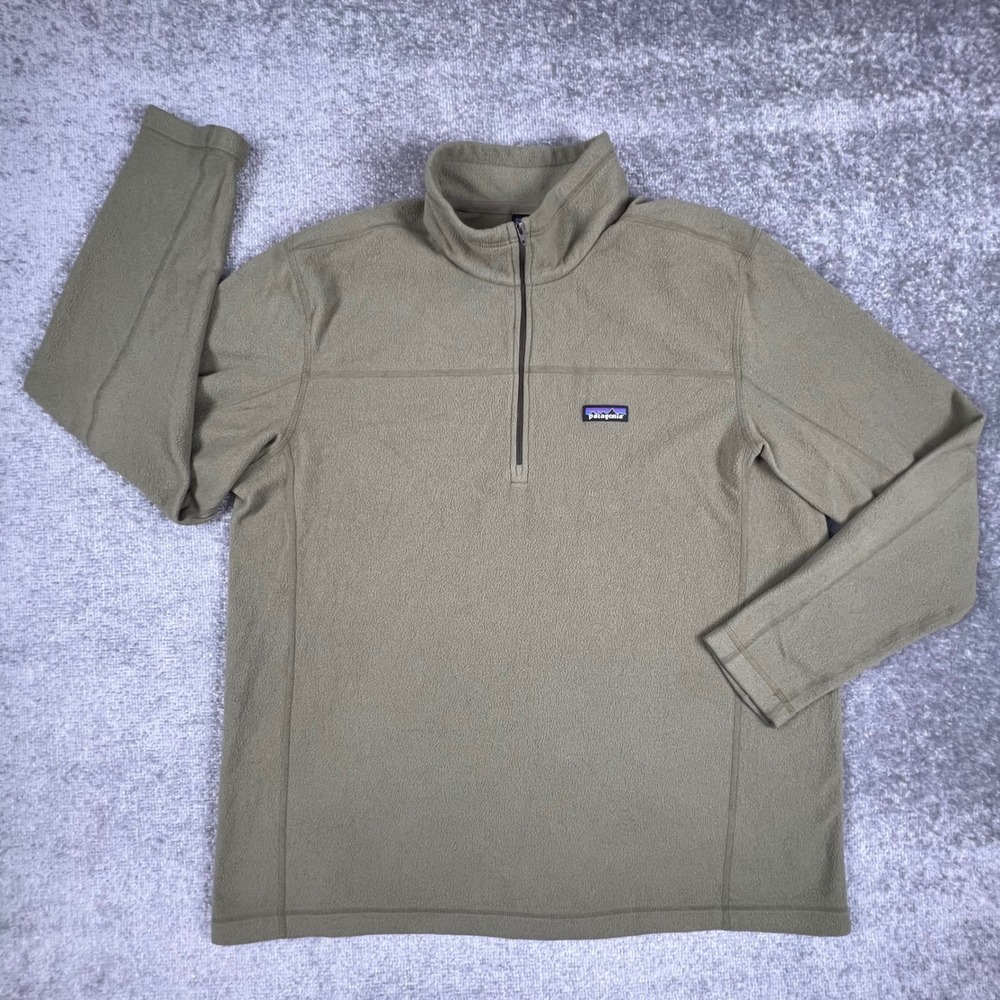Patagonia Mens XXL Micro D 1/4 Zip Fleece Pullover Sage Khaki 26176 FA19 Gorp